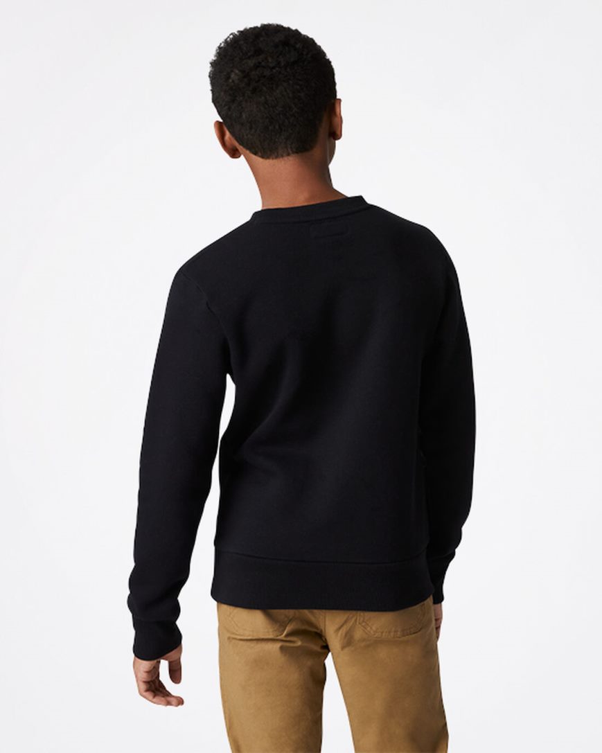 Boys' Converse Into The Wild Fleece Crew Sweatshirts Black | AU 3E851J